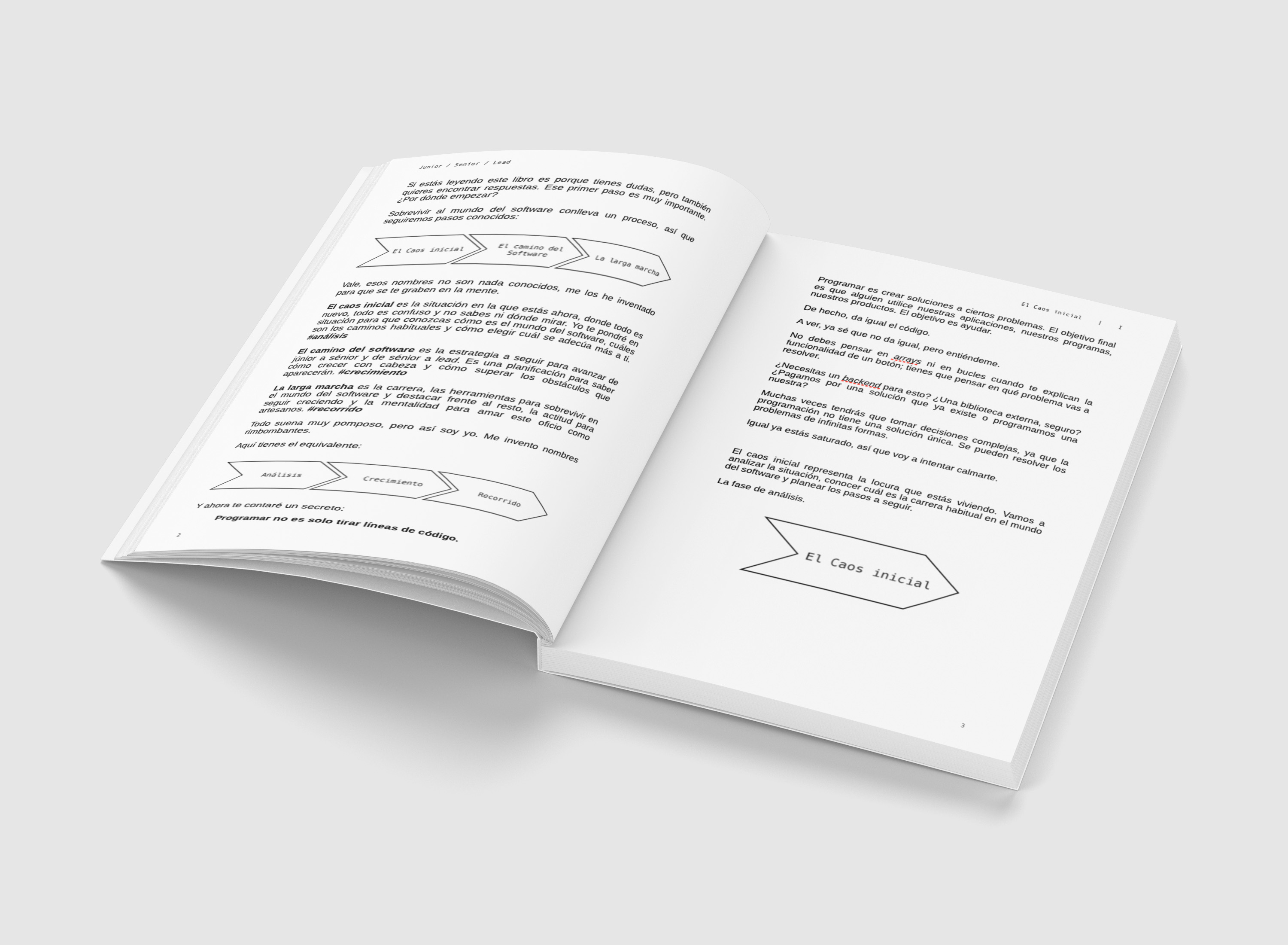 Libro abierto sobre una superficie blanca